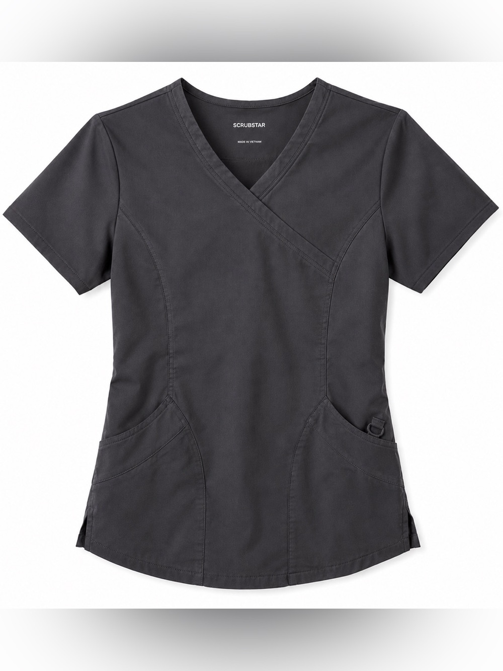 SCRUBSTAR DARK GRAY SHORT SLEEVE SCRUB TOP